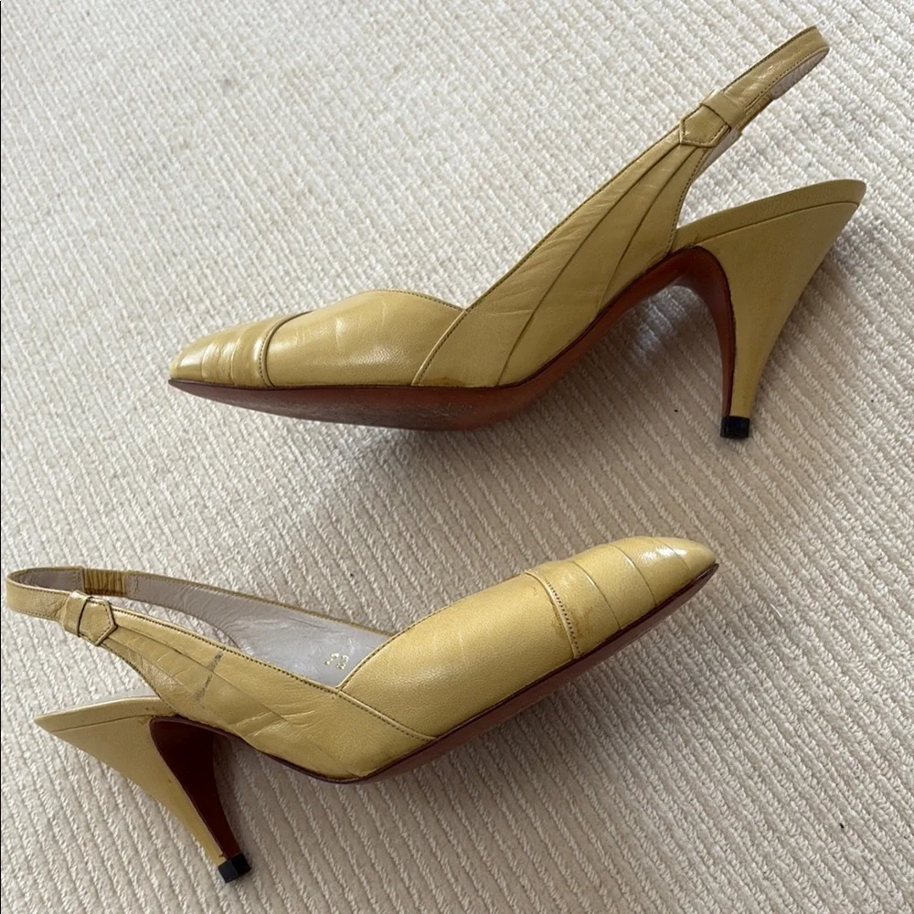 Evan Picone Yellow Slingback Heels size 7.5